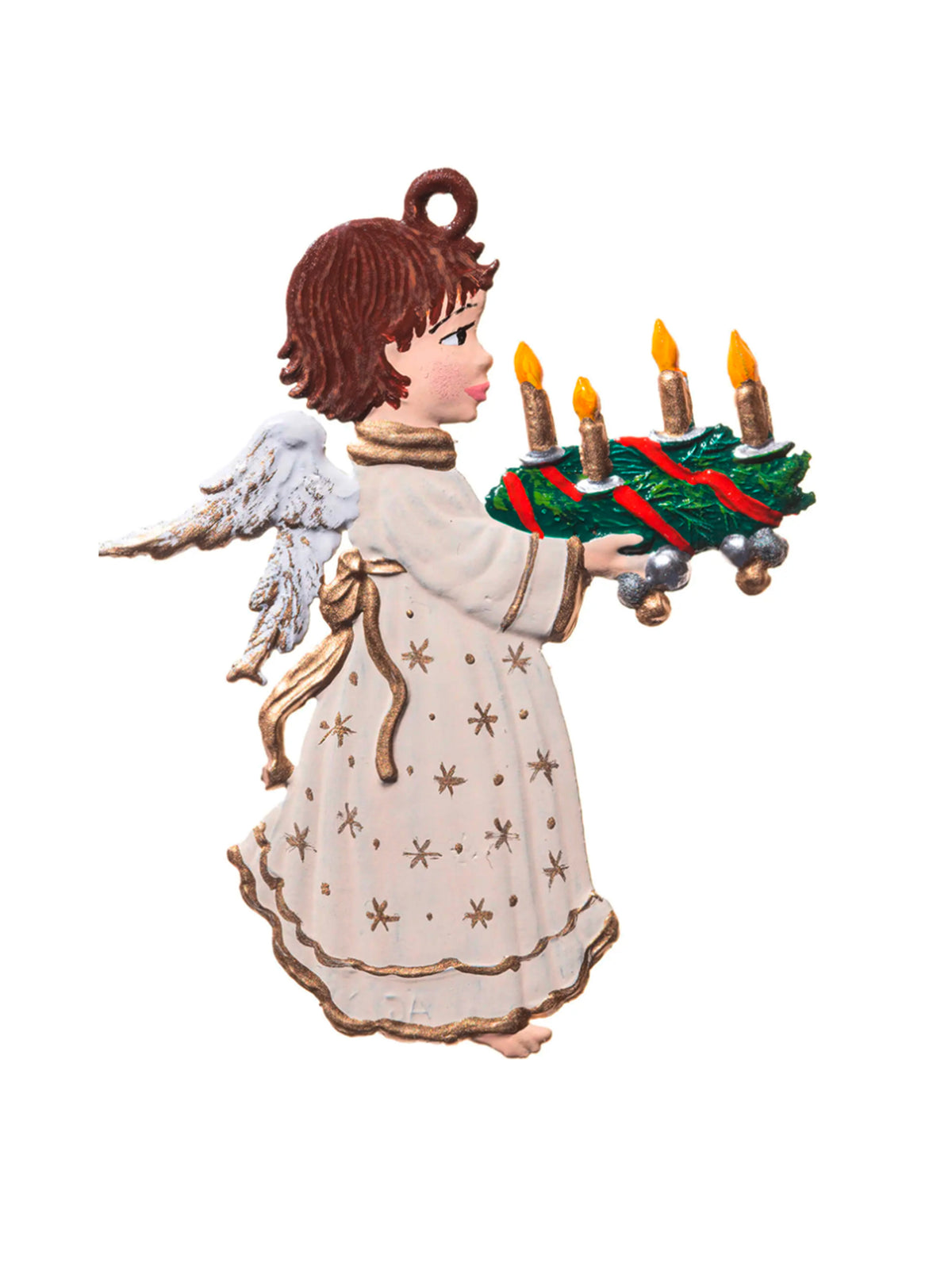 Wilhelm Schweizer Pewter Angel with Advent Wreath Ornament Weston Table