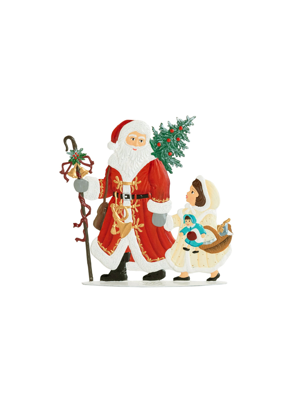 Wilhelm Schweizer Pewter Santa Holiday Friends White Weston Table