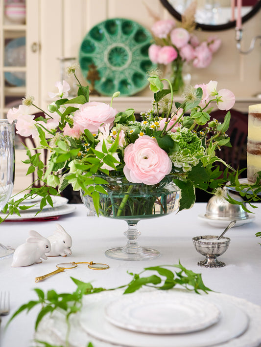 William Yeoward Crystal Classic Jasmine Footed Rose Bowl & Wire Weston Table