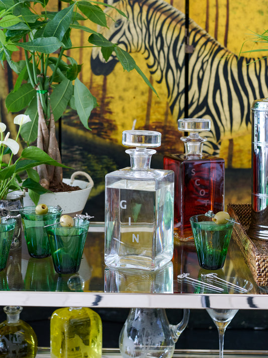 William Yeoward Crystal Lillian Square Decanter Gin Weston Table