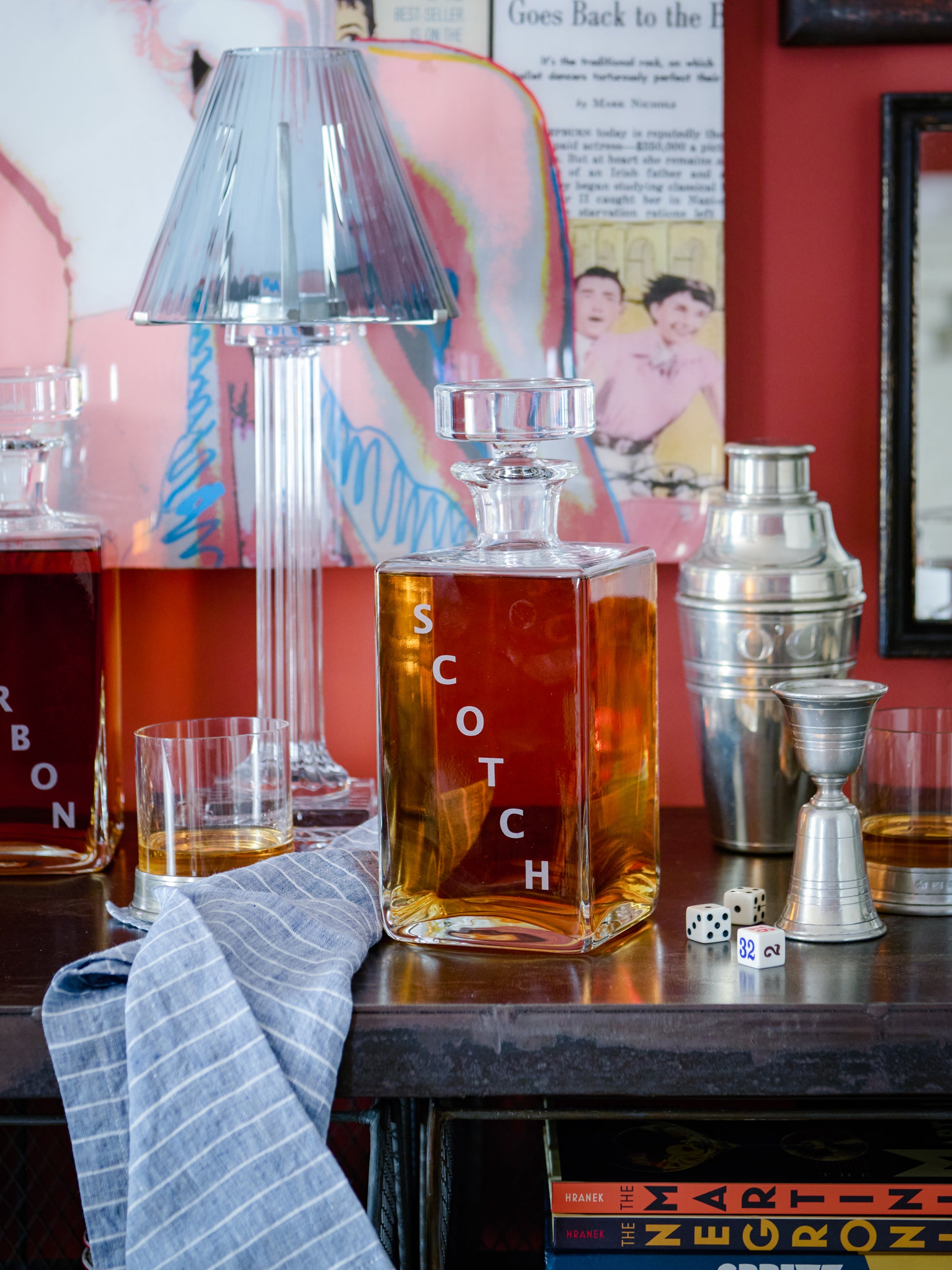 William Yeoward Crystal Lillian Square Decanter Scotch Weston Table