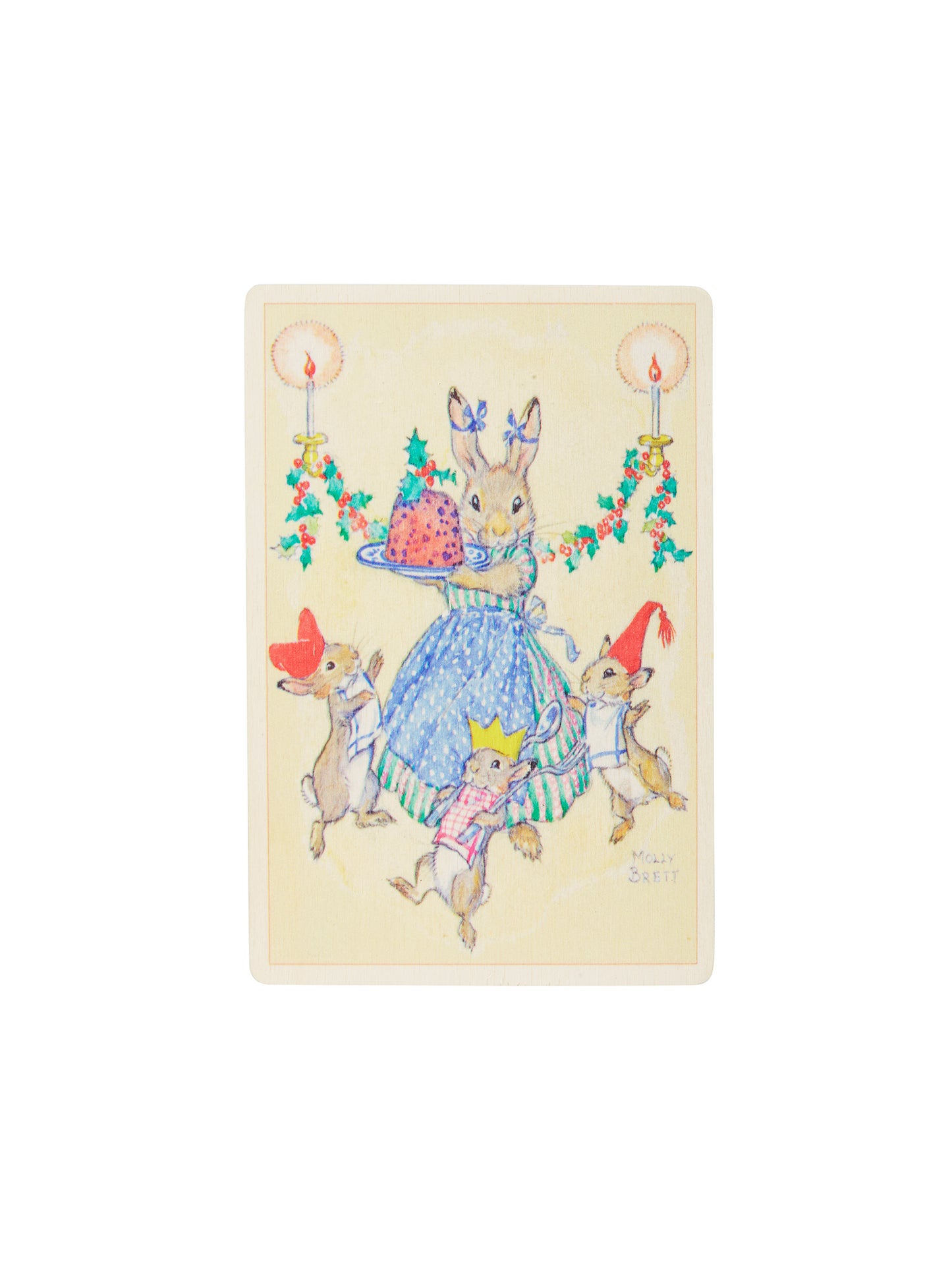 Woodland Forest Animal Wooden Holiday Postcards Christmas Pudding Weston Table
