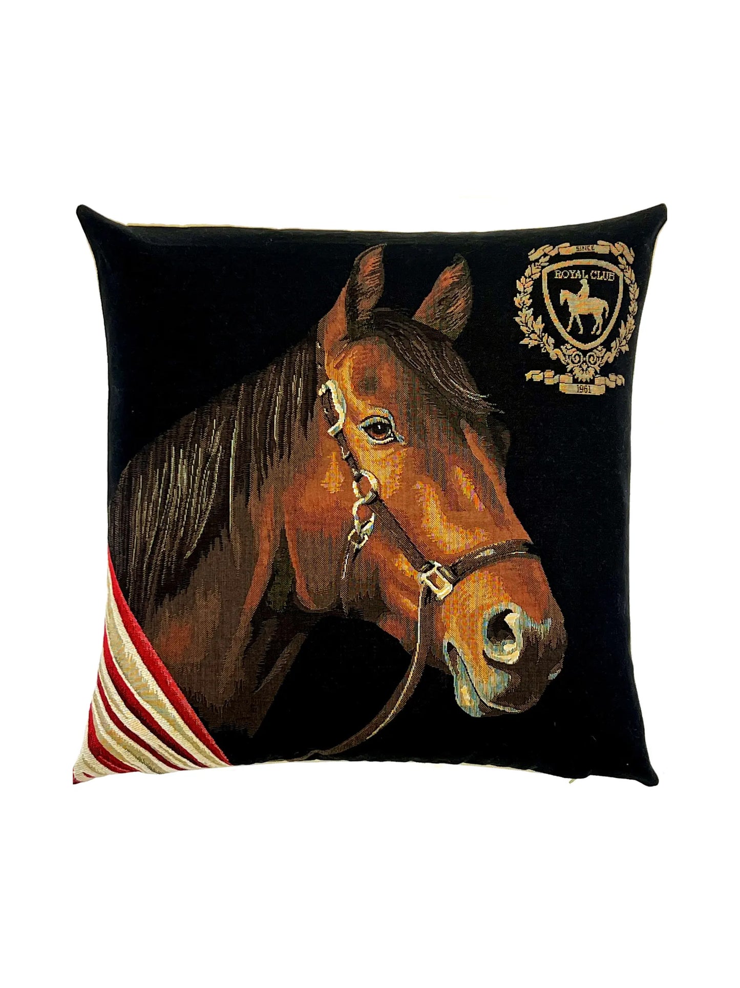 Royal Club Horse Jacquard Pillow Weston Table