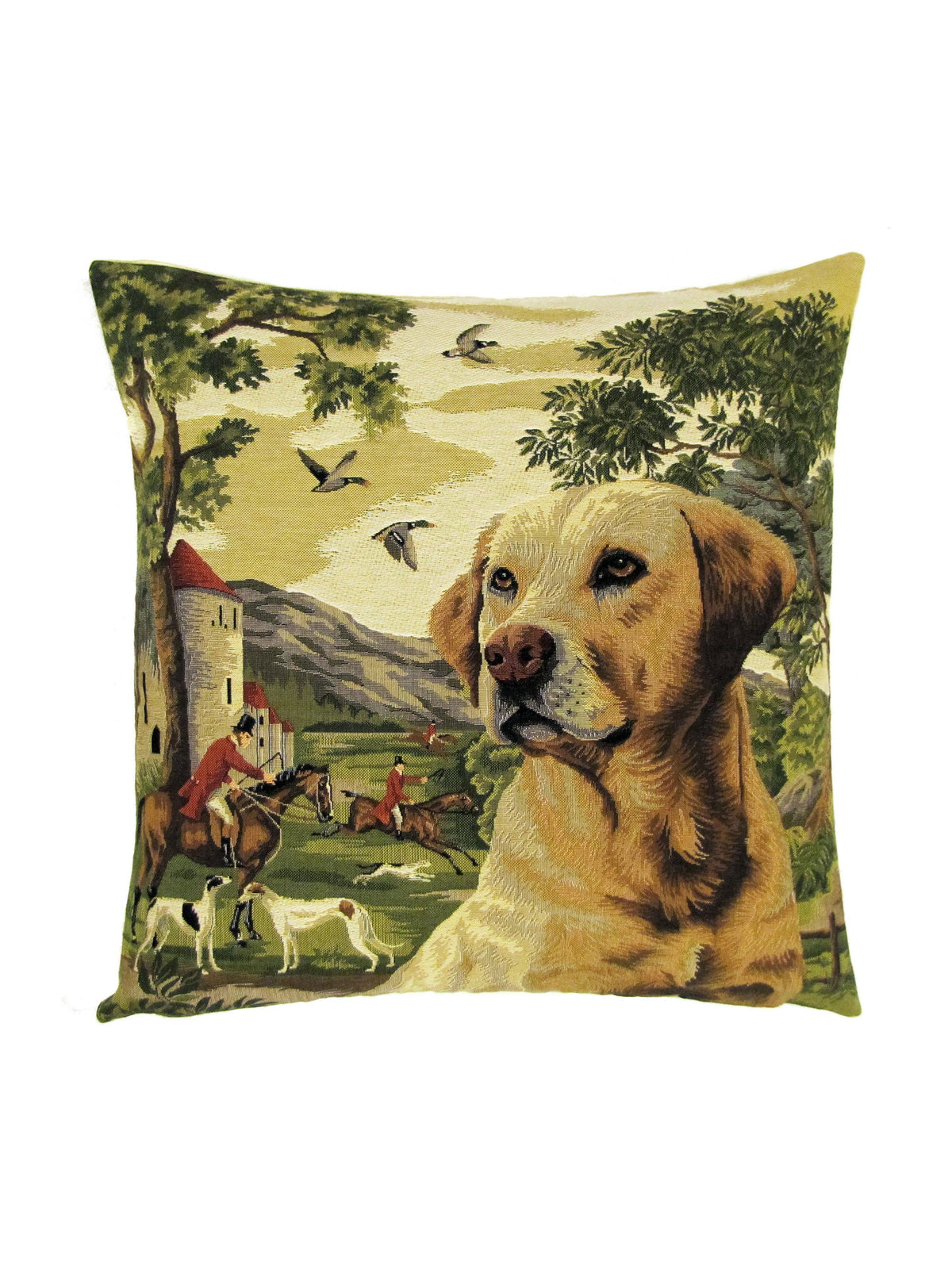 Yellow Labrador Hunt Pillow Weston Table