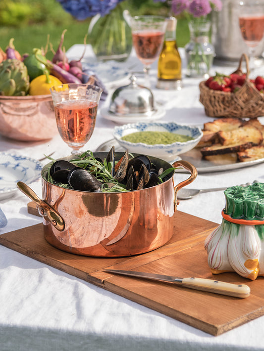 1890s French Copper Small Casserole Weston Table