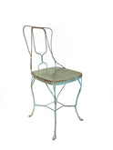 1940s French Wire Bistro Chair Square Seat Weston Table