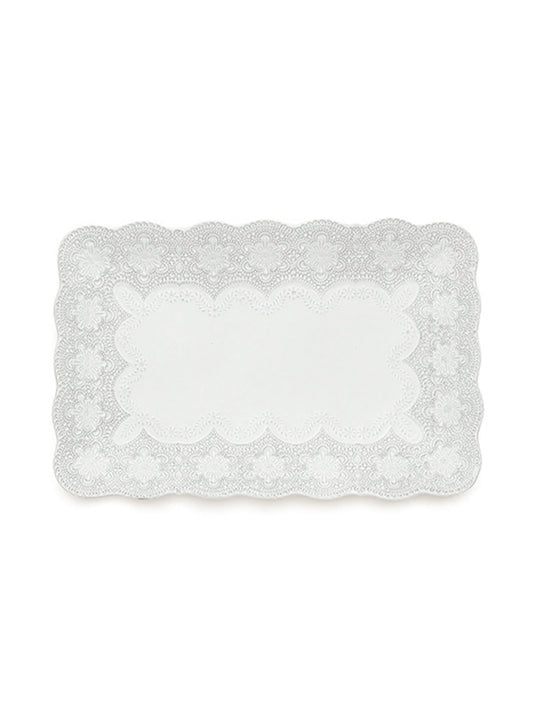 Arte Italica Merletto White Rectangular Tray Weston Table