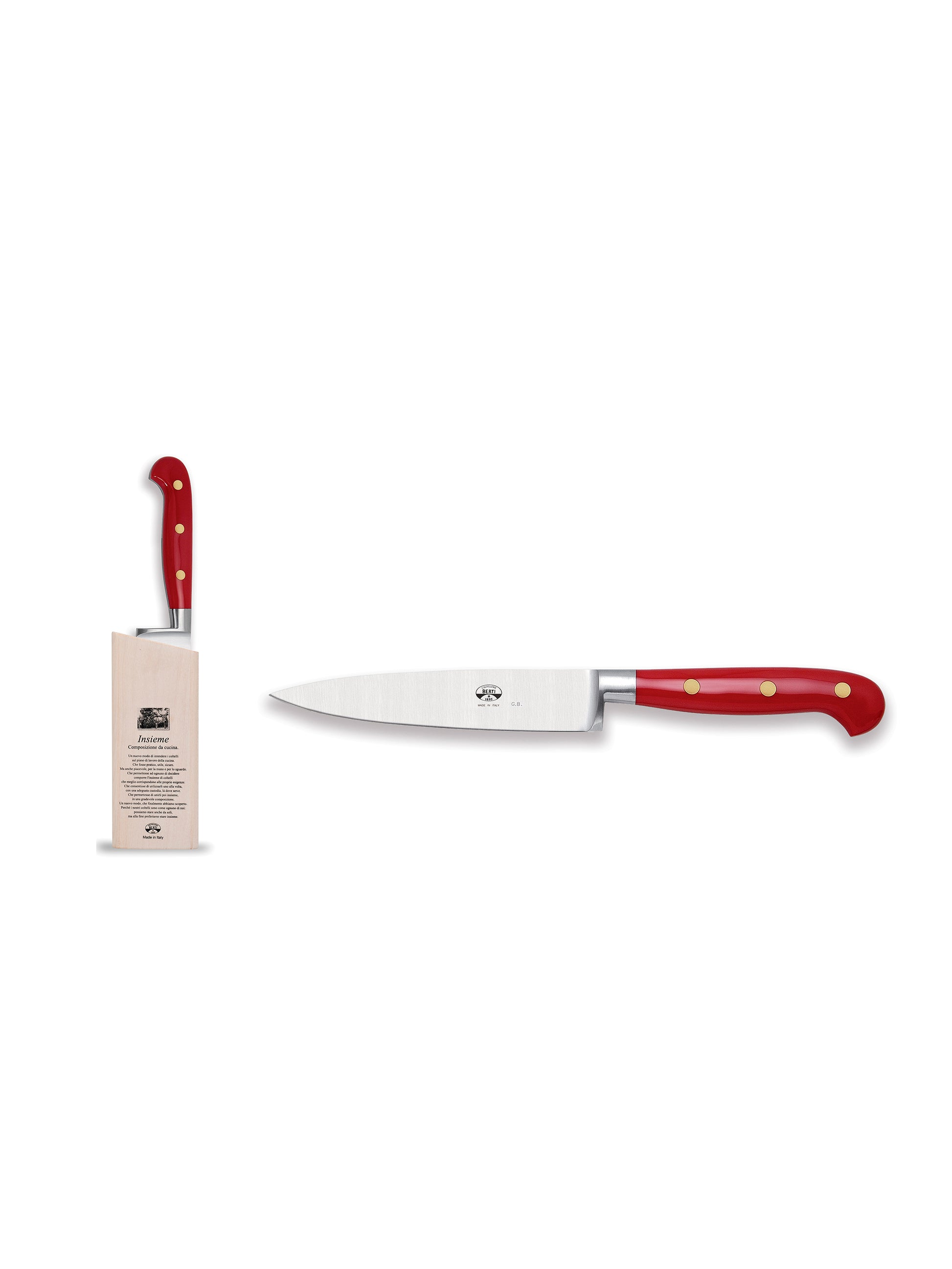 Berti Cutlery Red Insiem Lucite Utility Knife Weston Table