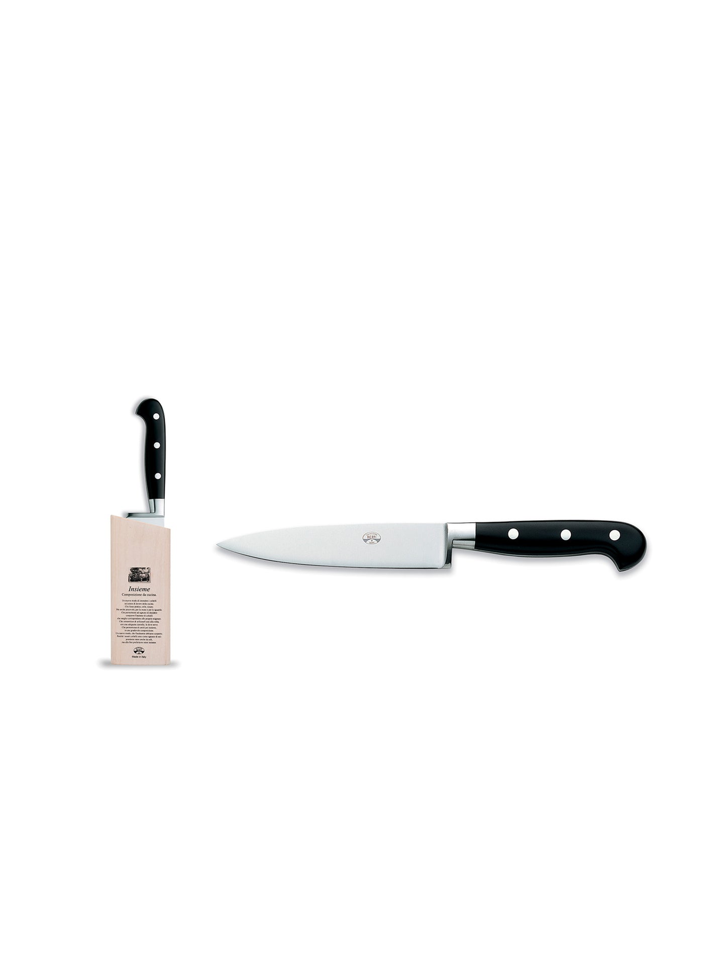 Coltellerie Berti Cutlery Black Insieme Lucite Utility Knife Weston Table