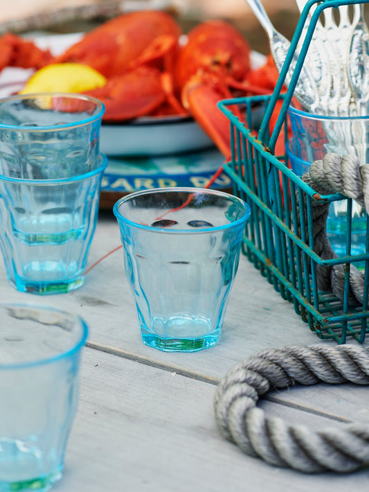 Bistro Blue Glass Set Weston Table