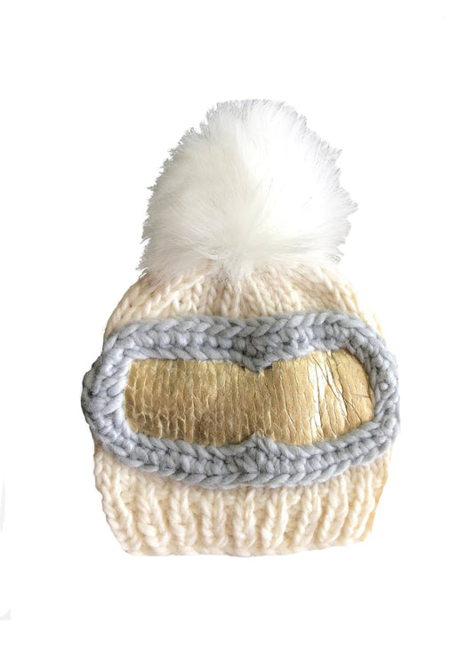 Ski Goggles Hand Knit Hat Cream Weston Table