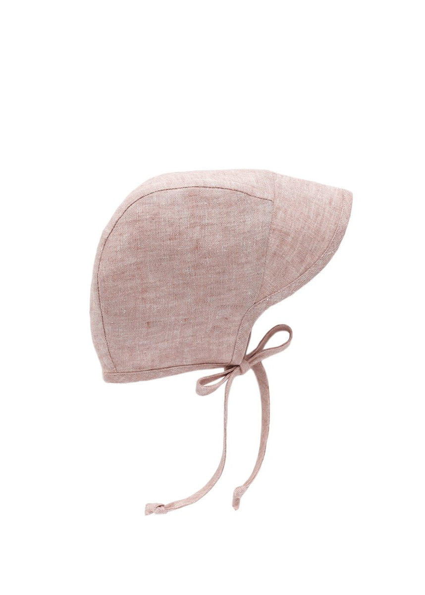 Briar Baby Brimmed Blush Linen Bonnet Weston Table