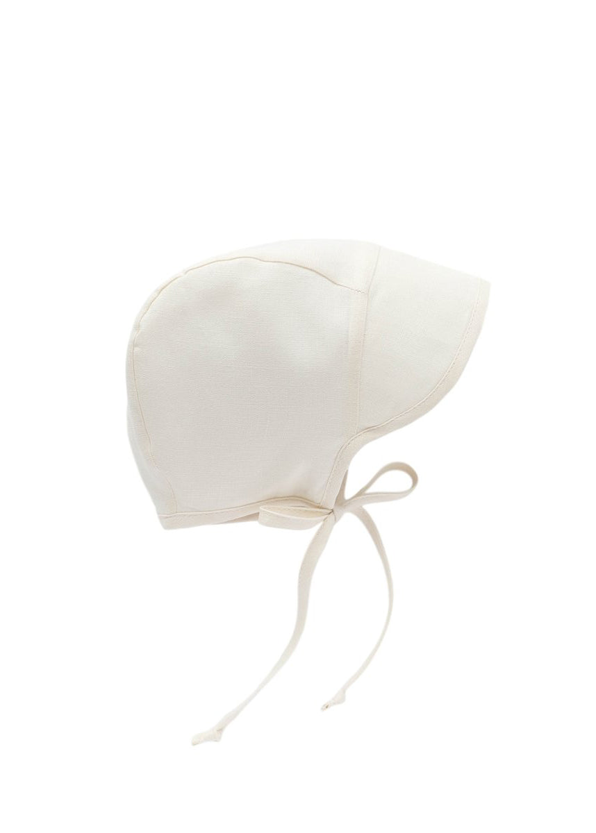 Briar Baby Brimmed Ivory Linen Bonnet Weston Table