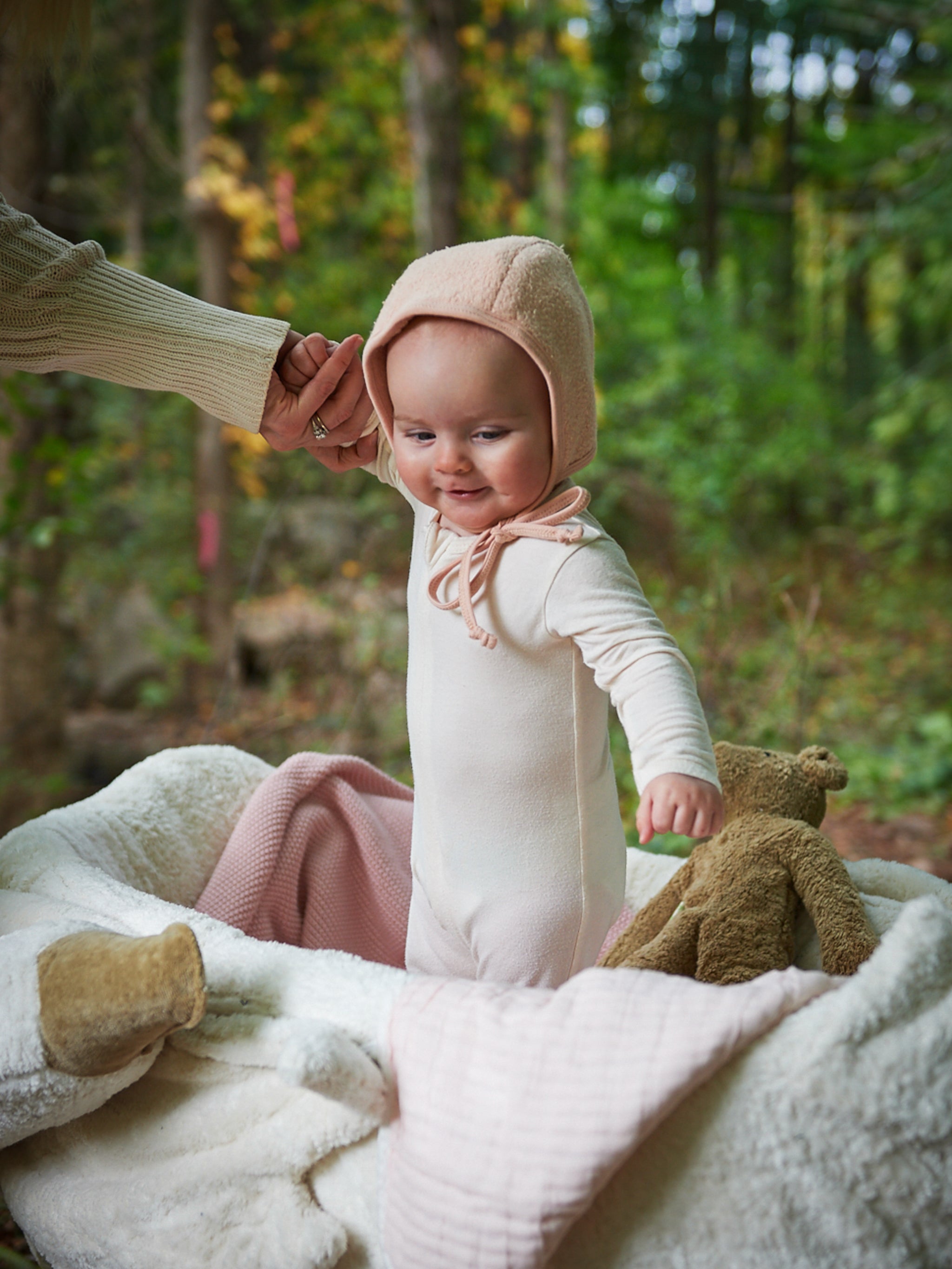 Briar Set popular of 2 Handmade Cotton Linen Floral Bonnet Hats 6-12 Months Brown Yellow