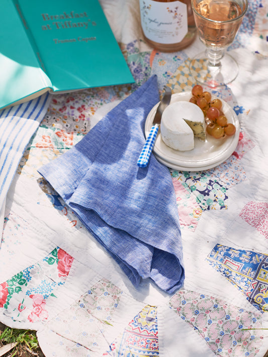 Cape Cod Blue Linen Collection Weston Table