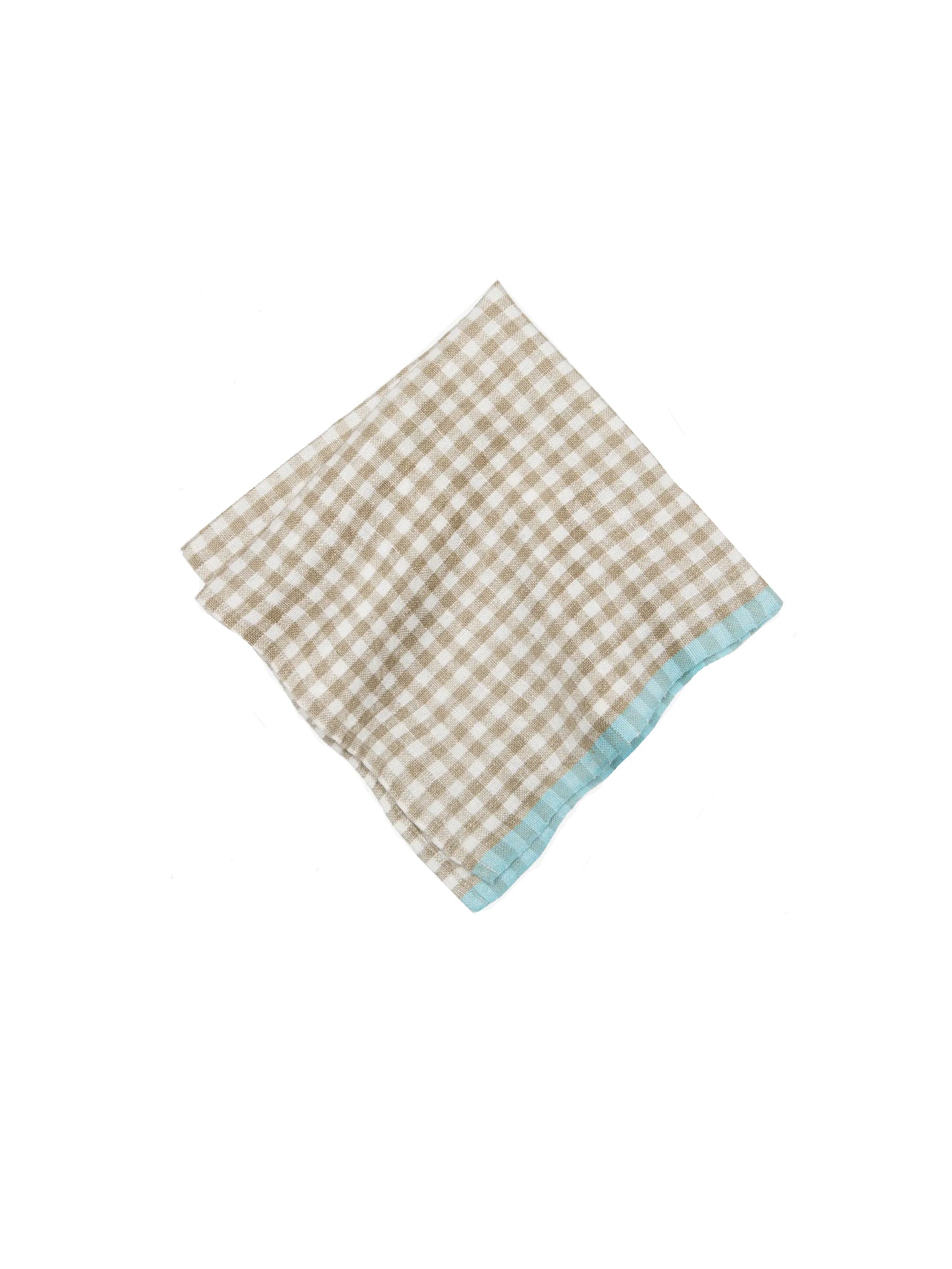 Caravan Gingham Natural and Aqua Napkin Set Weston Table