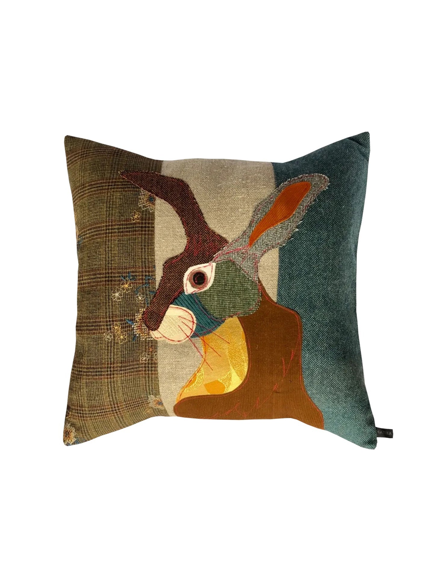 Carola van Dyke Teal Hare Pillow Weston Table