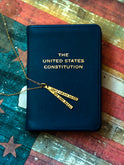 Chocolate & Steel Long-Bar Quote Necklace Ruth Bader Ginsburg Gold Weston Table