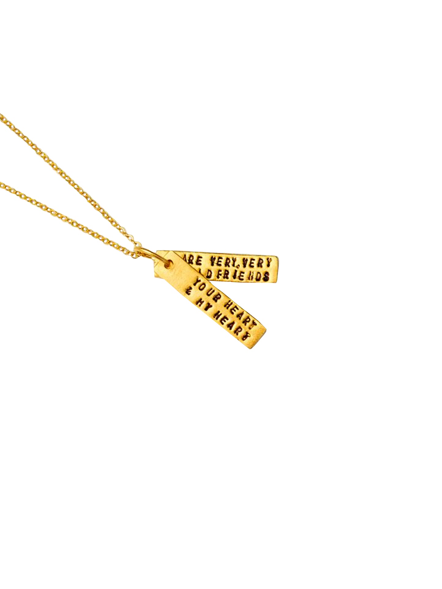 Chocolate & Steel Long-Bar Quote Necklace Hafez Gold Weston Table