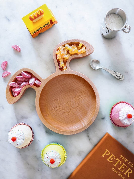 Eco-Friendly Wooden Rabbit Child Plate Weston Table