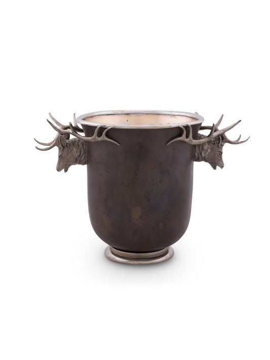 Elk Head Handle Bronze Ice Bucket Weston Table