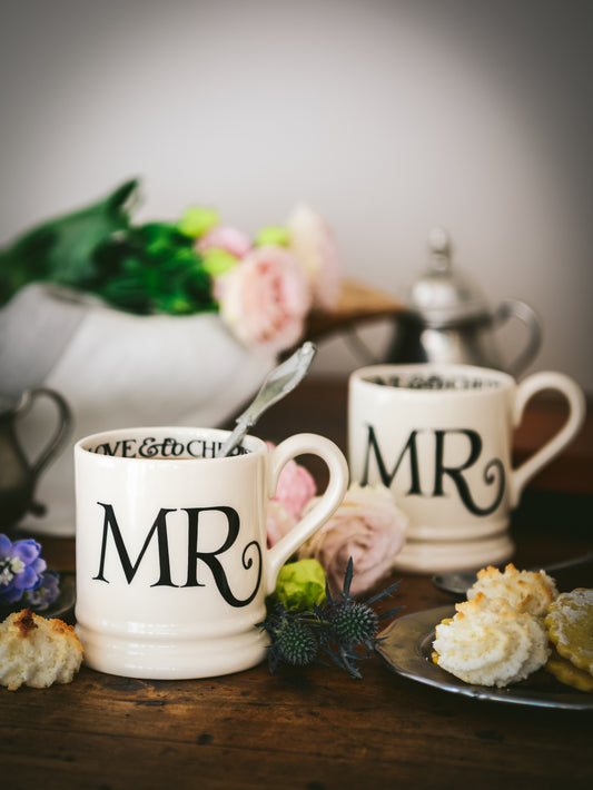 Emma Bridgewater Mr and Mr Half Pint Mugs Weston Table