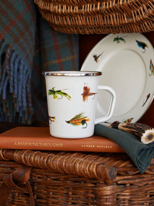 Enamelware Fly Fishing Latte Mug Weston Table