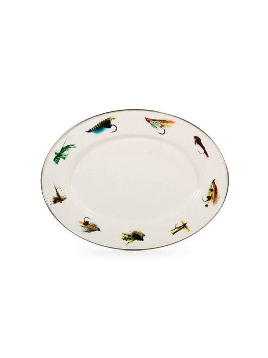Enamelware Fishing Fly Oval Platter Weston Table