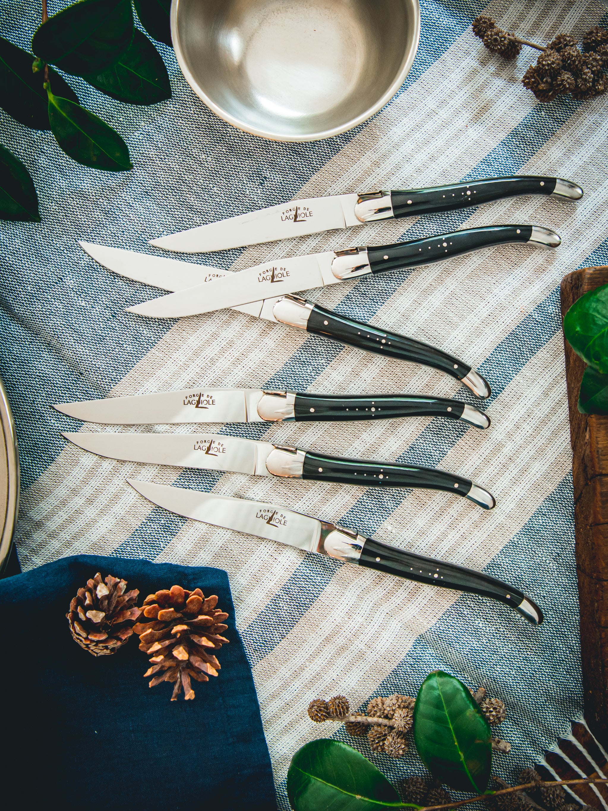 Set of Six Forged Steak Knives