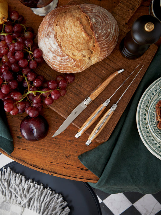 Forge de Laguiole Olive Wood Steak Knives Weston Table