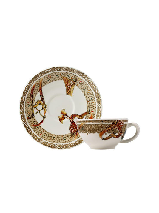 Gien Chevaux du Vent Breakfast Cup and Saucer Set Weston Table