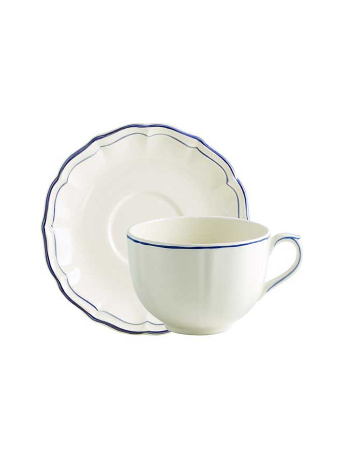 Gien Filets Bleu Breakfast Cup & Saucer Weston table