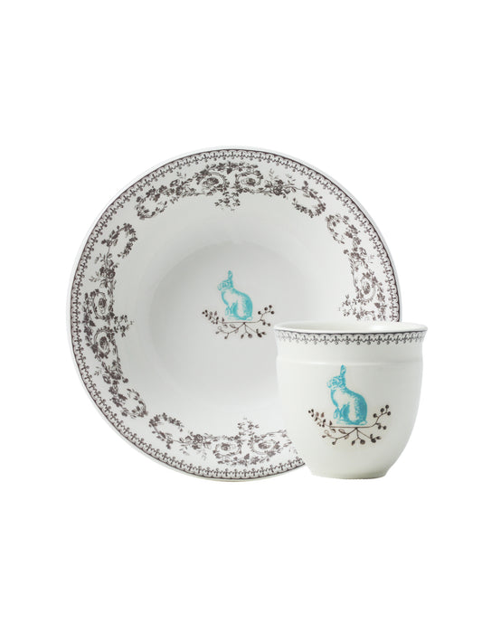 Gien Child's Monogram Set Rabbit Weston Table