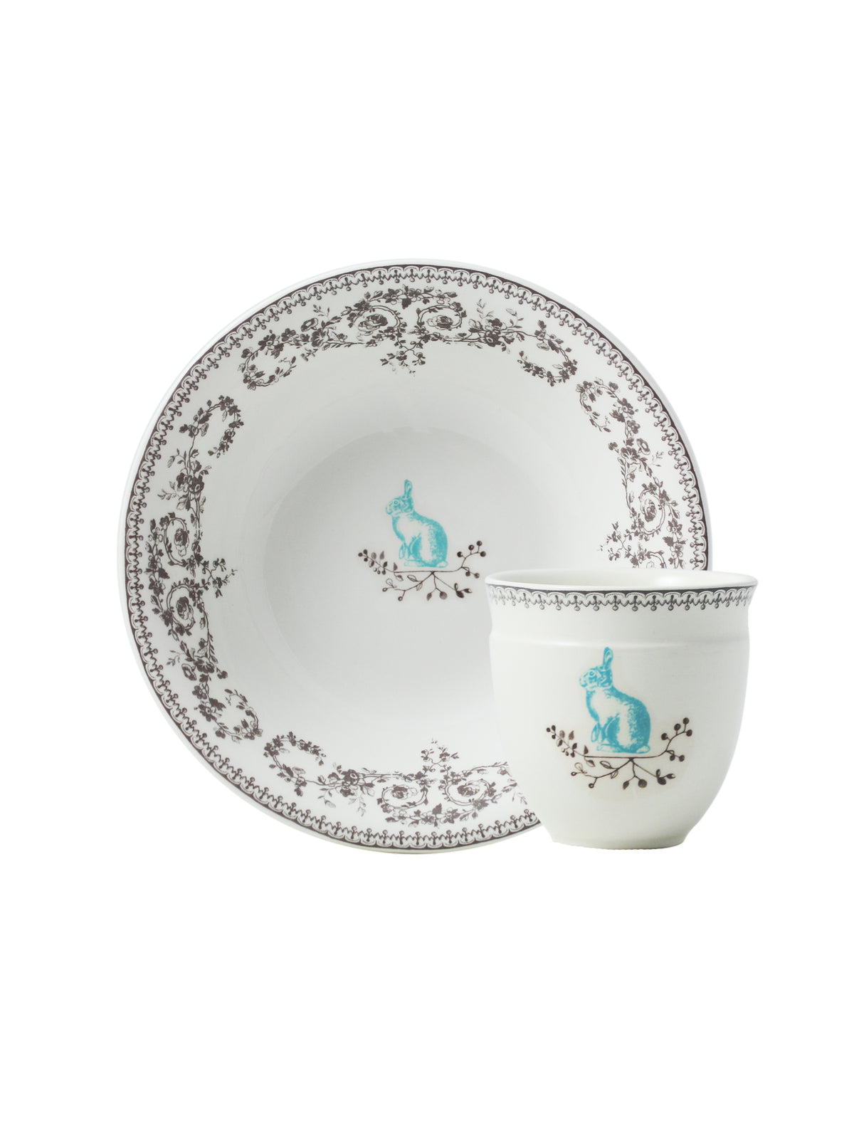 Gien Child's Monogram Set Rabbit Weston Table