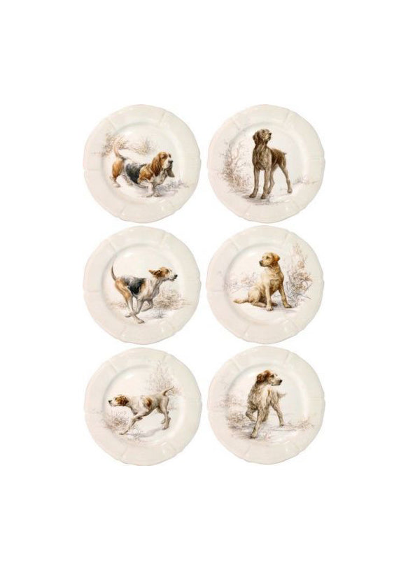 Gien Sologne Dessert Plate Dogs Weston Table