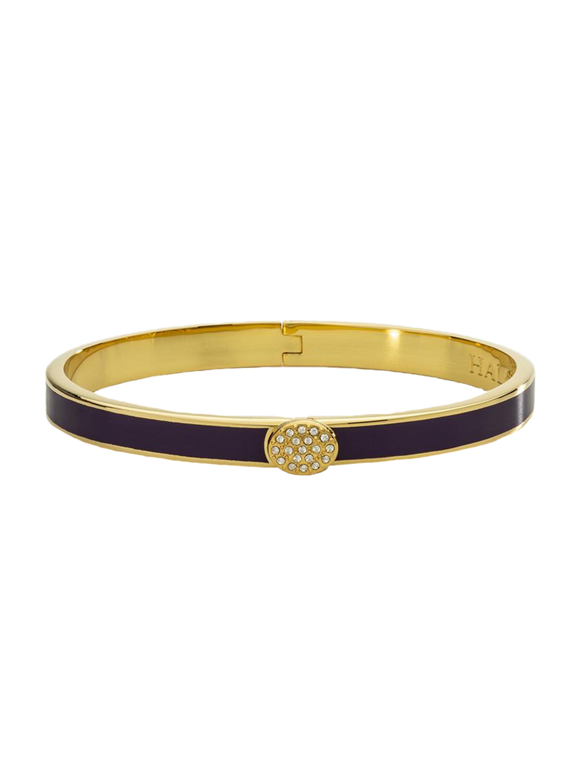 Halcyon Days Skinny Plain Pave Button Bangle | Jewelry | Weston Table