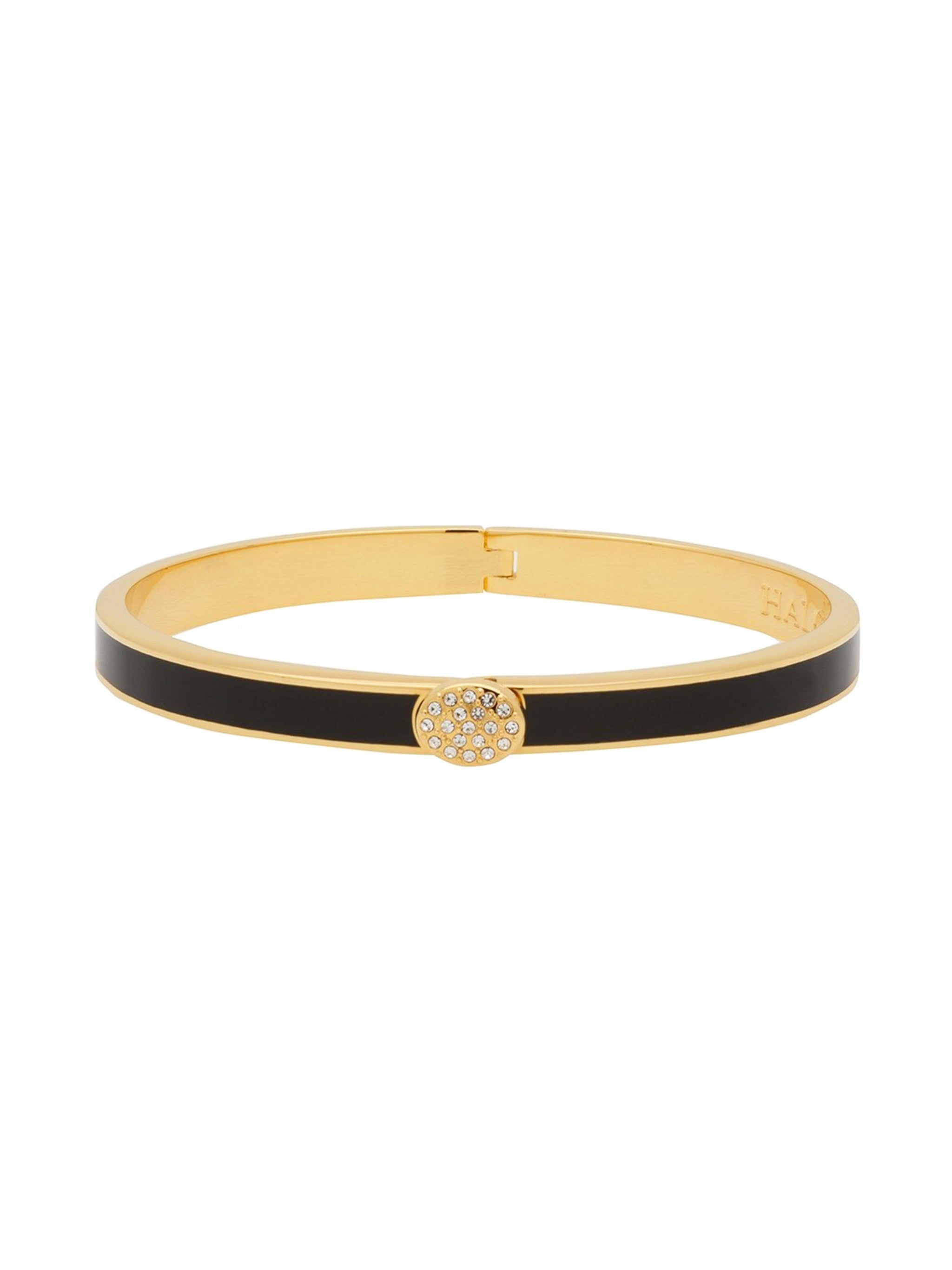 Shop the Halcyon Days Skinny Plain Pave Button Bangle at Weston