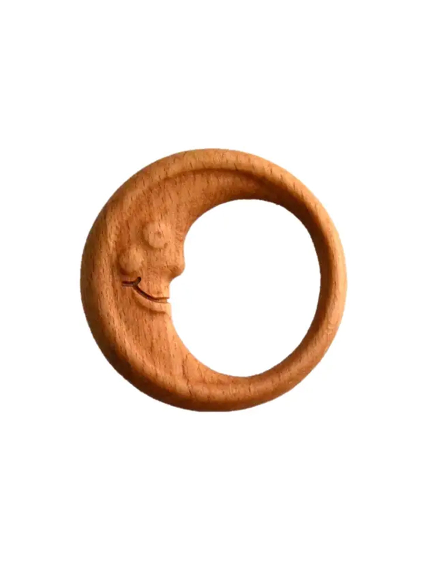 Heirloom Organic Wooden Moon Rattle Weston Table