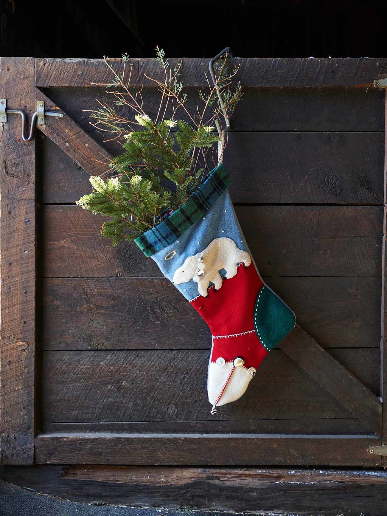 Heirloom Polar Bear Wool Stocking Weston Table