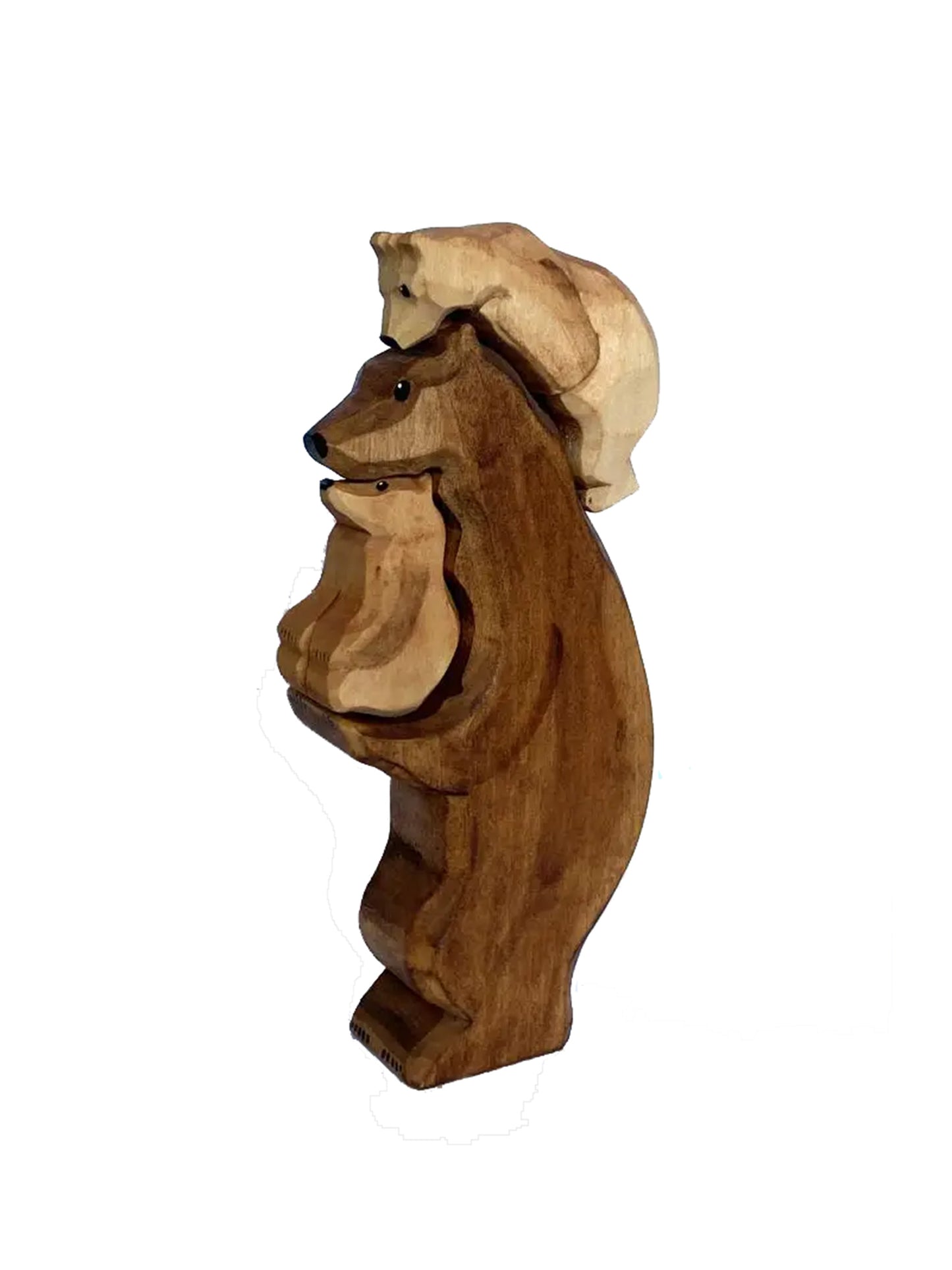 Heirloom Wooden Brown Bear and Cubs Weston Table