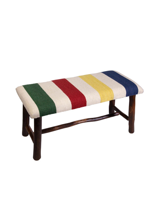 Hudson Bay Hooked Wool Top Bench