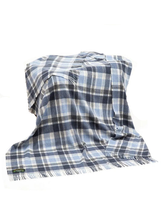 Irish Gentleman's Blues Lambswool Throw