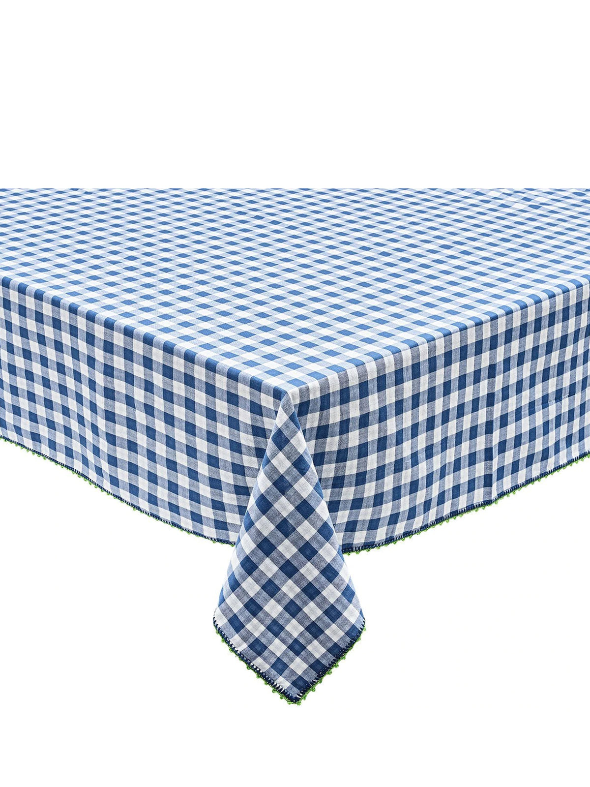 Kim Seybert White, Blue, & Green Check Linen Collection