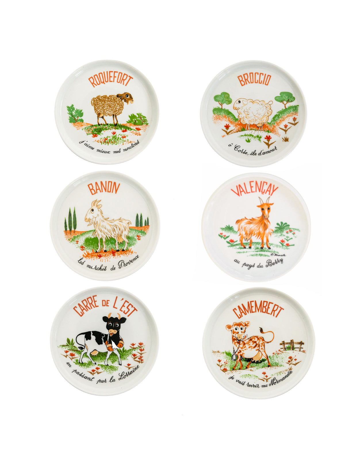 L'Hirondelle Retro Cheese Plates Set of 6 Weston Table