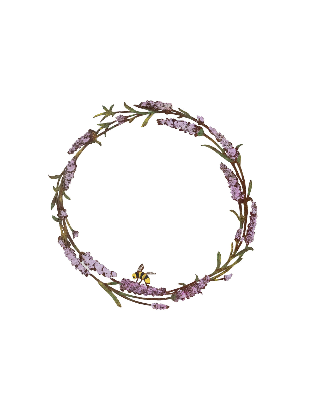Lavender and Bee Wreath Garden Art Weston Table