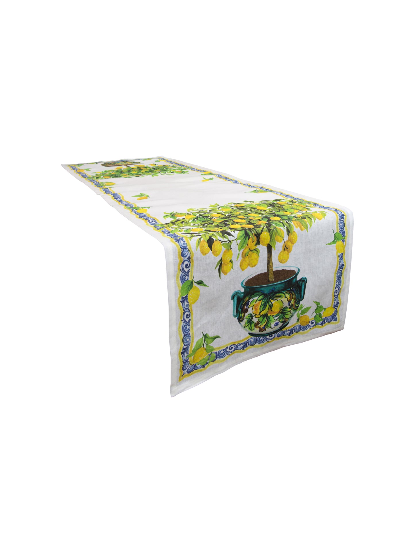 Lemon in Pot Linen Table Runner Weston Table