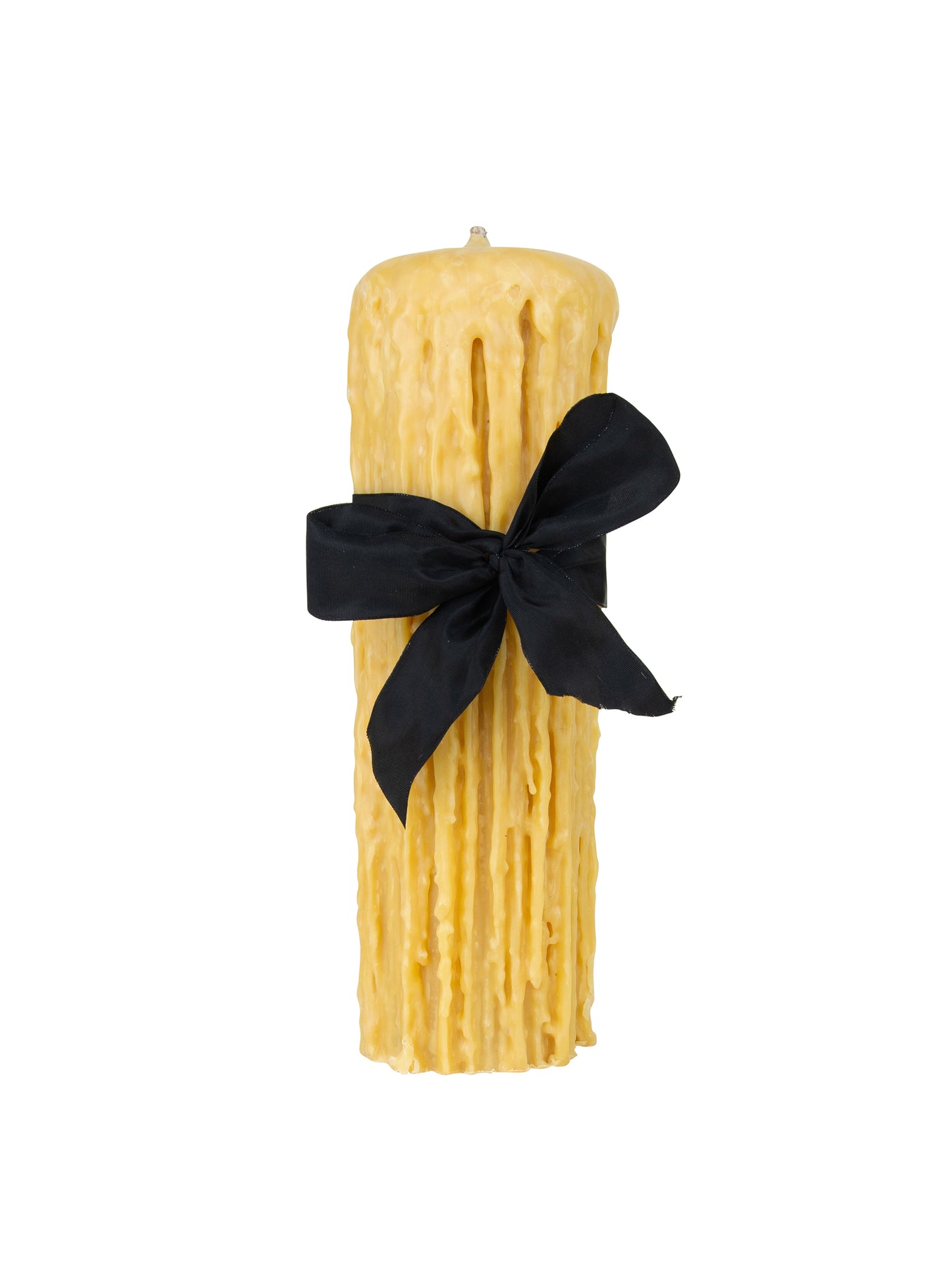 MATCH Pewter Beeswax Drip Pillar Candle Gold 15" H x 4.5" D Weston Table