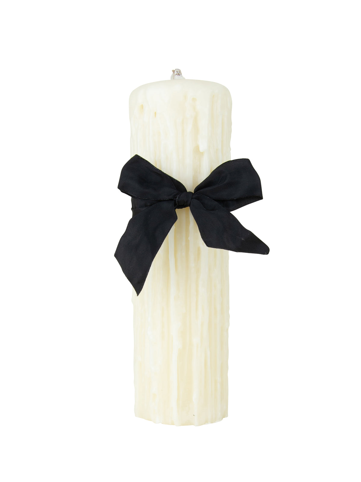 MATCH Pewter Beeswax Drip Pillar Candle Ivory 15" H x 4.5" D Weston Table