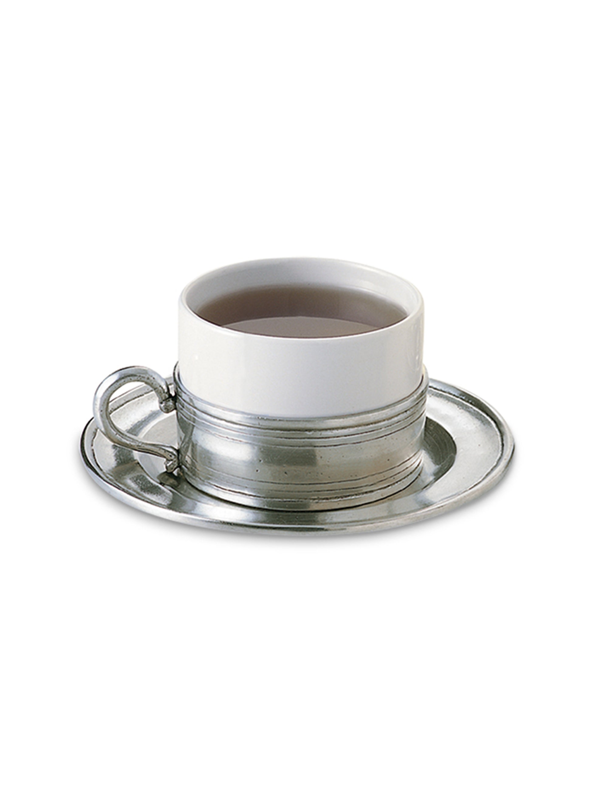 MATCH Pewter Cappuccino Cup with Saucer
