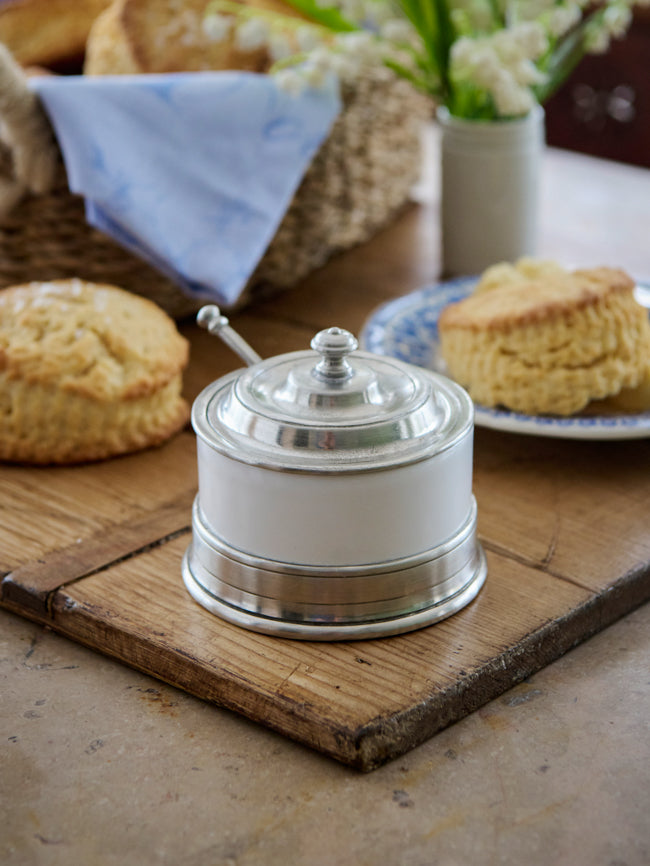 MATCH Pewter Convivio Jam Pot with Spoon Weston Table